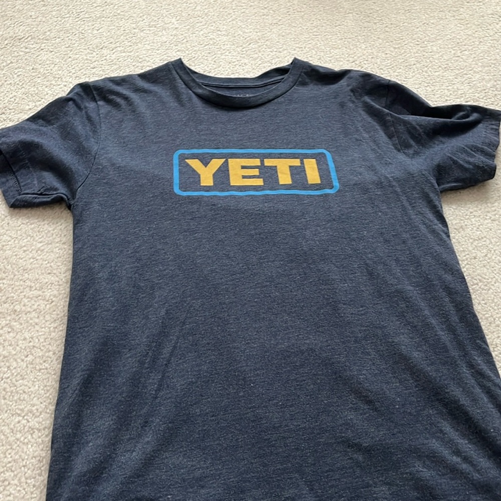Yeti Navy Blue and Gold Short Sleeve Tee